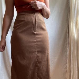 Vintage Suede Midi Skirt